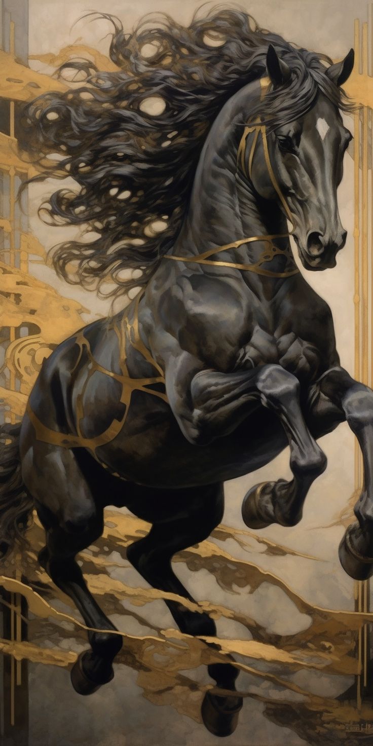 Black horse - Art Realm