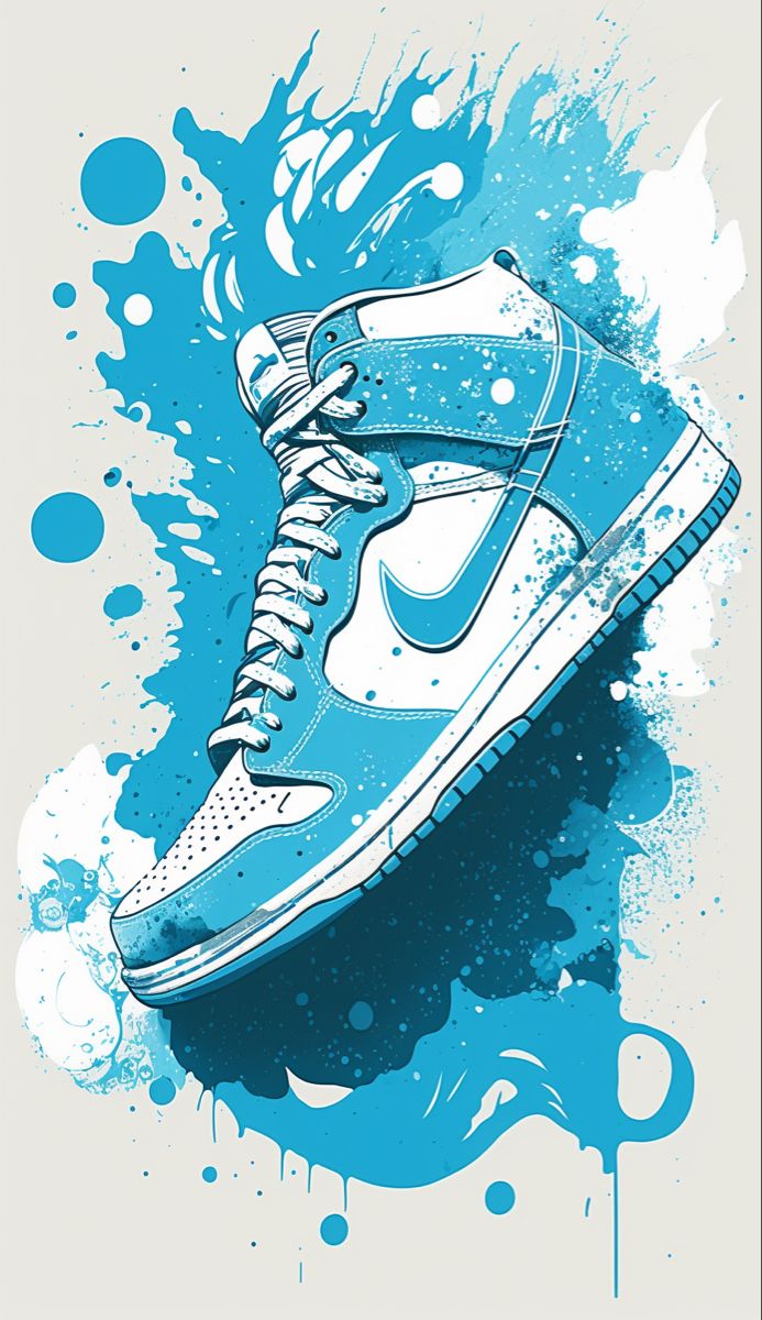 Blue Nike Jordans - Art Realm