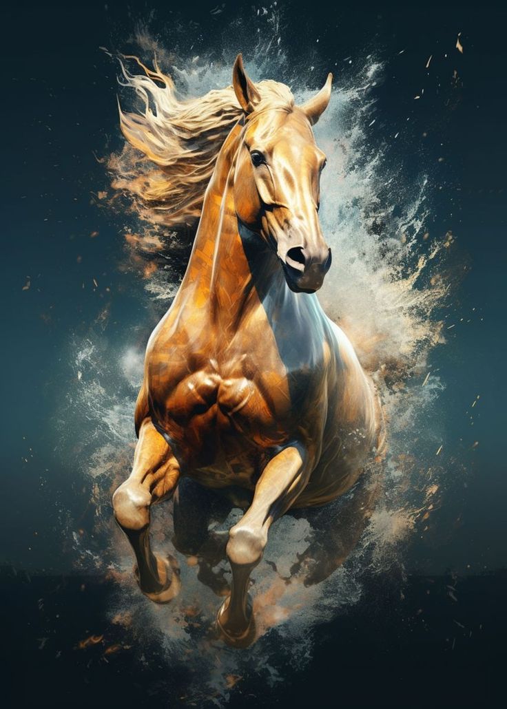 Golden horse - Art Realm