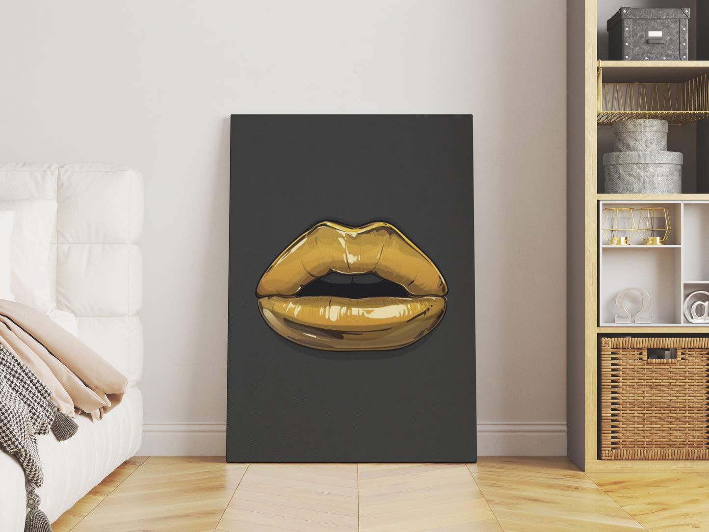 Golden lips - Art Realm