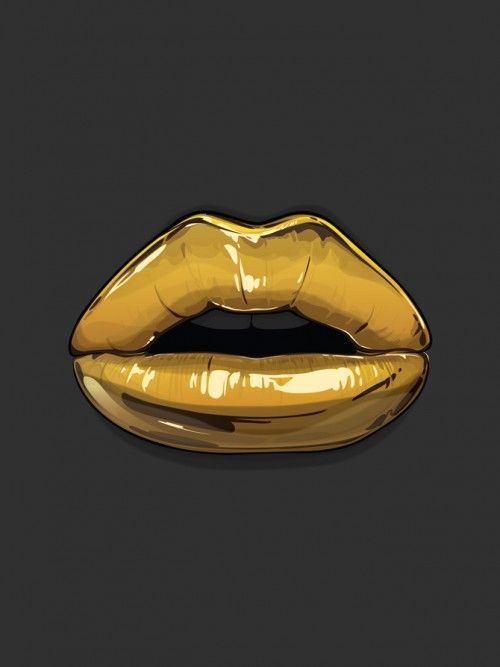 Golden lips - Art Realm